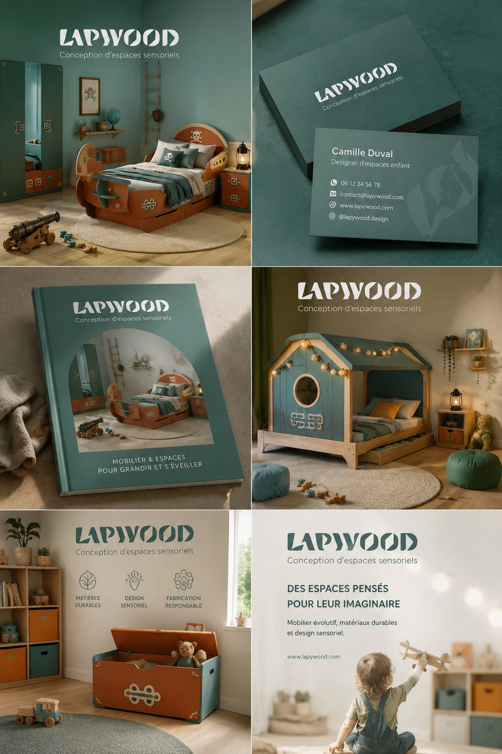 mobilier enfant, catalogue, logo